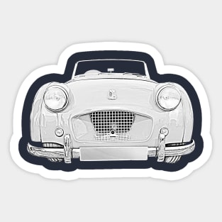 Triumph TR2 1950s British classic car monochrome Sticker